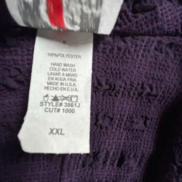 I.C. Collection U.S.A. By Connie Womens XXL Textured Purple Asymmetric Cardigan